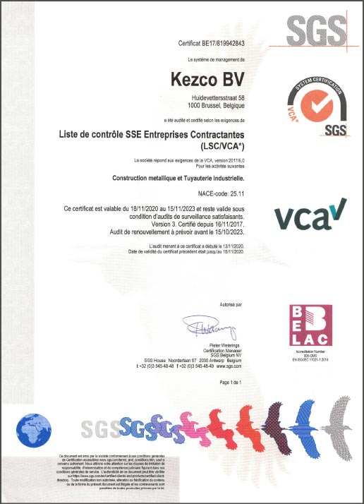 certificat VCA ISO 9001