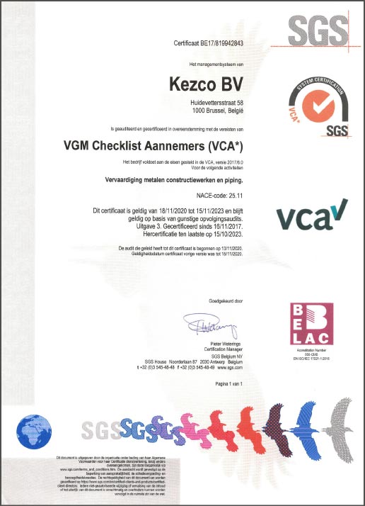 certificaat VCA ISO 9001